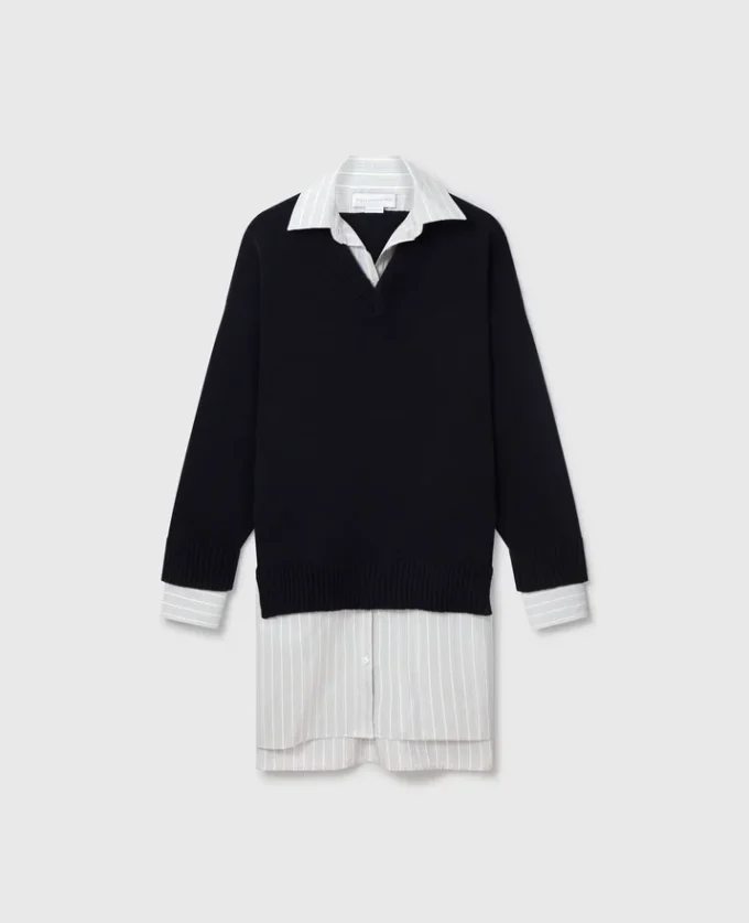 Robe chemise à col rond
