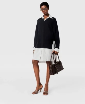 Robe chemise à col rond