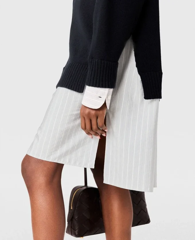 Robe chemise à col rond
