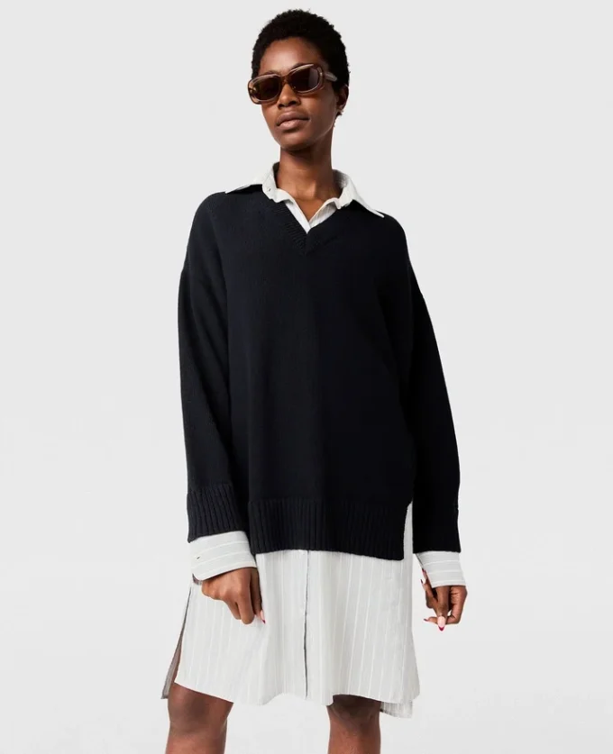 Robe chemise à col rond