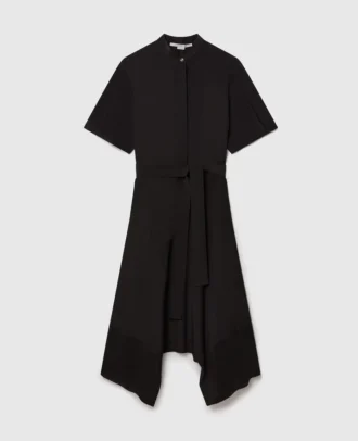 Robe chemise en crêpe de Chine de soie Robe chemise en crêpe de Chine de soie