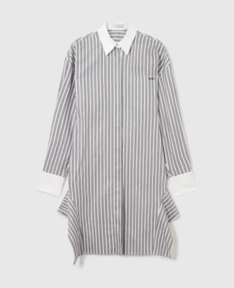 Robe chemise à manches longues et fines rayures Robe chemise à manches longues et fines rayures