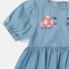 Robe en denim brodée de coccinelles