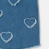 Robe en denim stretch avec patch cœur à franges Robe en denim stretch avec patch cœur à franges