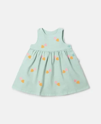 Robe en gabardine brodée d&rsquo;un cœur