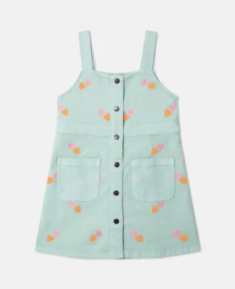 Robe en gabardine brodée d&rsquo;un cœur