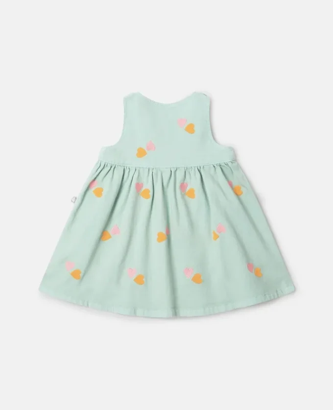 Robe en gabardine brodée d’un cœur Robe en gabardine brodée d’un cœur