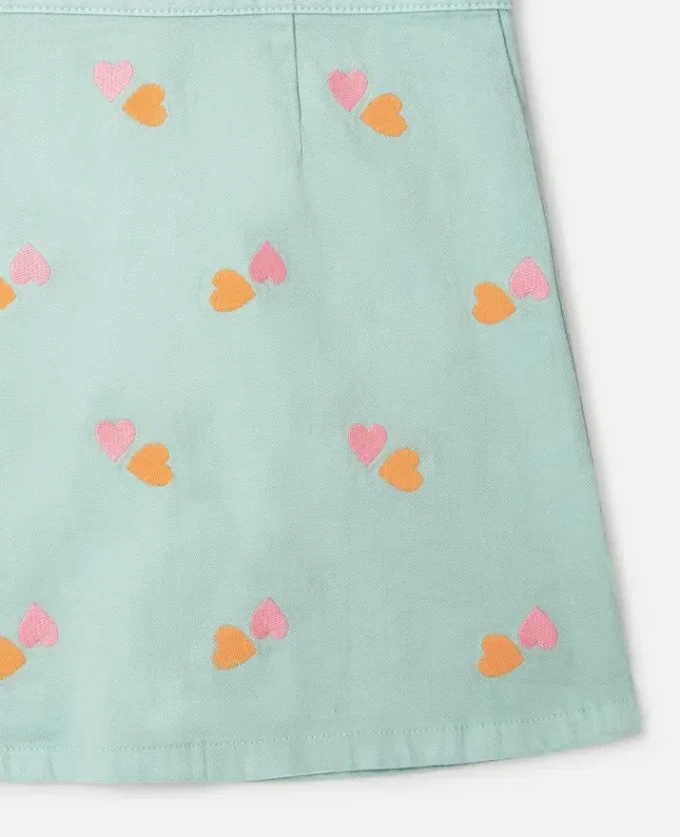 Robe en gabardine brodée d’un cœur Robe en gabardine brodée d’un cœur