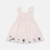 Robe en lin mélangé brodée de fleurs Robe en lin mélangé brodée de fleurs