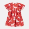 Robe en popeline imprimée chevaux Robe en popeline imprimée chevaux