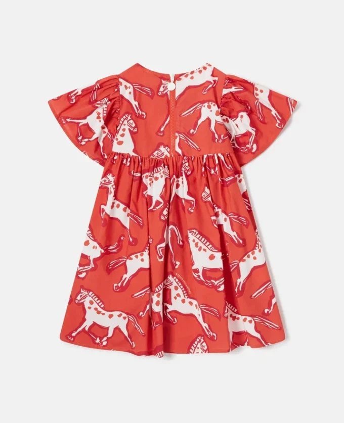 Robe en popeline imprimée chevaux Robe en popeline imprimée chevaux