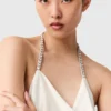 Robe en satin à bretelles chaîne Falabella Robe en satin à bretelles chaîne Falabella
