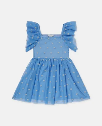 Robe en tulle brodée de fleurs