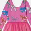 Robe en tulle superposé à imprimé nœud Robe en tulle superposé à imprimé nœud