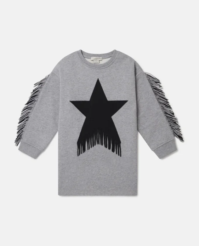 Robe à franges et imprimé graphique Star Robe à franges et imprimé graphique Star