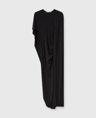 Robe longue asymétrique à cape