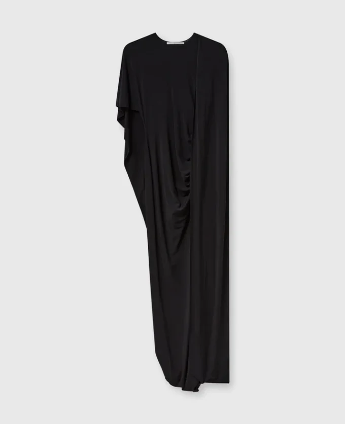 Robe longue asymétrique à cape