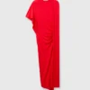 Robe longue asymétrique à cape
