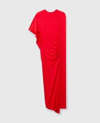 Robe longue asymétrique à cape