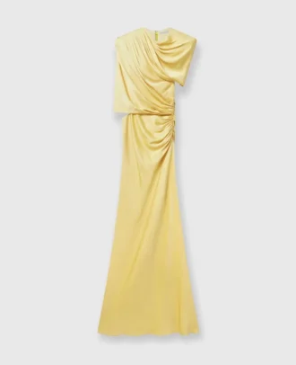 Robe longue à manches courtes en satin Robe longue à manches courtes en satin