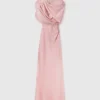 Robe longue à manches courtes en satin Robe longue à manches courtes en satin