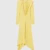 Robe longue à manches longues en jersey plissé Robe longue à manches longues en jersey plissé