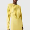 Robe longue à manches longues en jersey plissé Robe longue à manches longues en jersey plissé