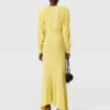 Robe longue à manches longues en jersey plissé Robe longue à manches longues en jersey plissé