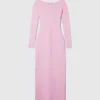Robe longue à manches longues en maille compacte
