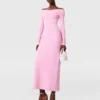 Robe longue à manches longues en maille compacte