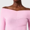 Robe longue à manches longues en maille compacte