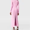 Robe longue à manches longues en maille compacte