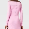 Robe longue à manches longues en maille compacte