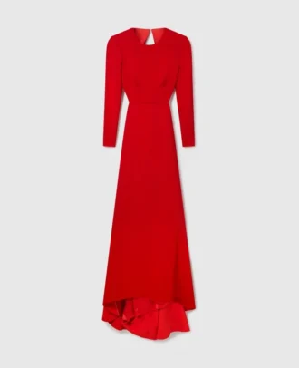 Robe longue à manches longues et dos nu