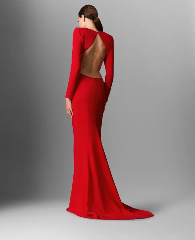 Robe longue à manches longues et dos nu Robe longue à manches longues et dos nu