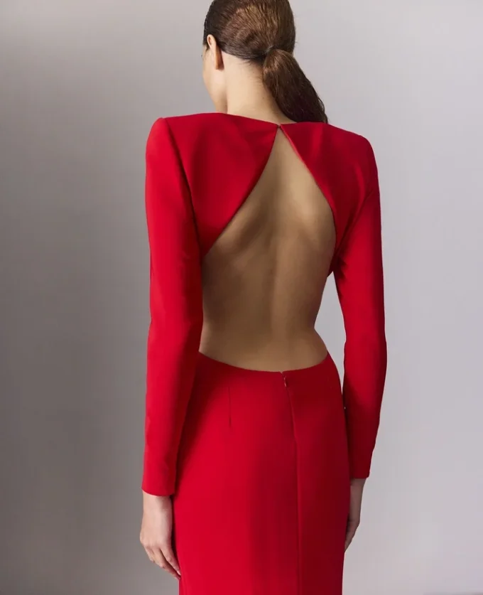 Robe longue à manches longues et dos nu Robe longue à manches longues et dos nu