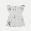 Robe à manches courtes brodée de fleurs Robe à manches courtes brodée de fleurs