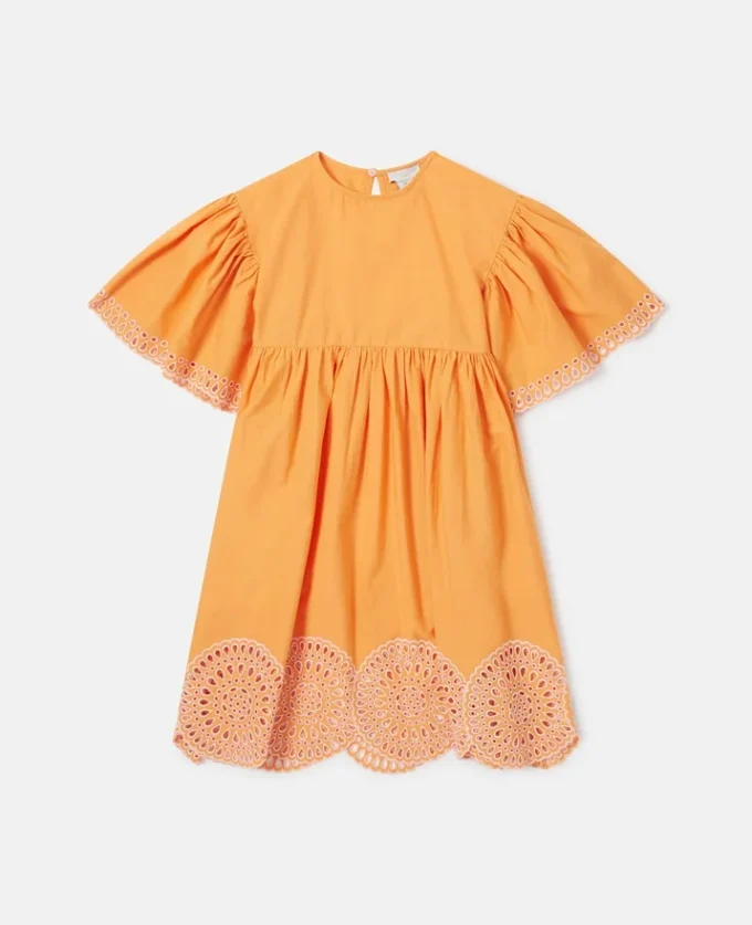 Robe à manches courtes en popeline Robe à manches courtes en popeline