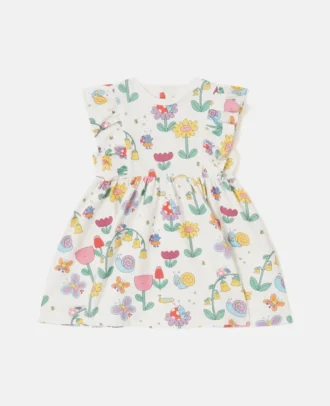 Robe à manches courtes et imprimé floral