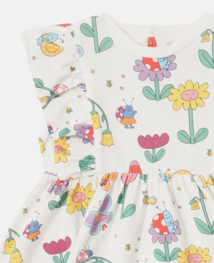 Robe à manches courtes et imprimé floral Robe à manches courtes et imprimé floral