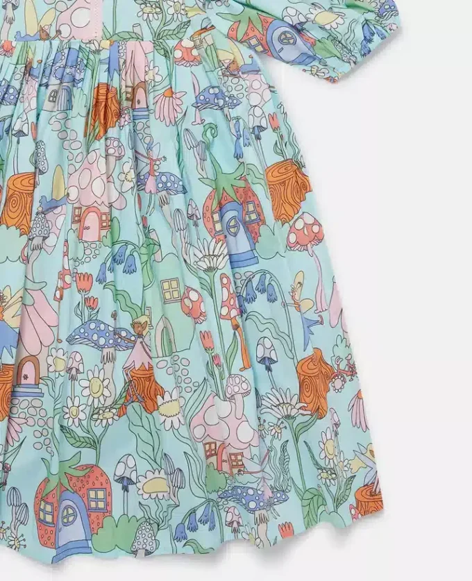 Robe à manches courtes plissée imprimé forêt Robe à manches courtes plissée imprimé forêt