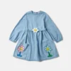Robe à manches longues avec boucle graphique à fleurs Robe à manches longues avec boucle graphique à fleurs