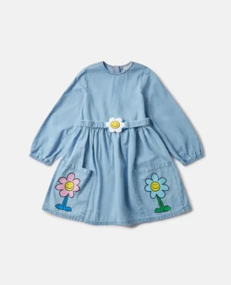 Robe à manches longues avec boucle graphique à fleurs