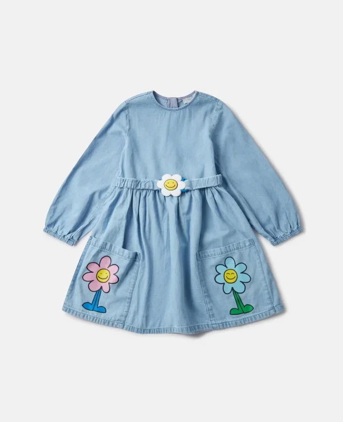 Robe à manches longues avec boucle graphique à fleurs Robe à manches longues avec boucle graphique à fleurs