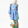 Robe à manches longues avec boucle graphique à fleurs Robe à manches longues avec boucle graphique à fleurs