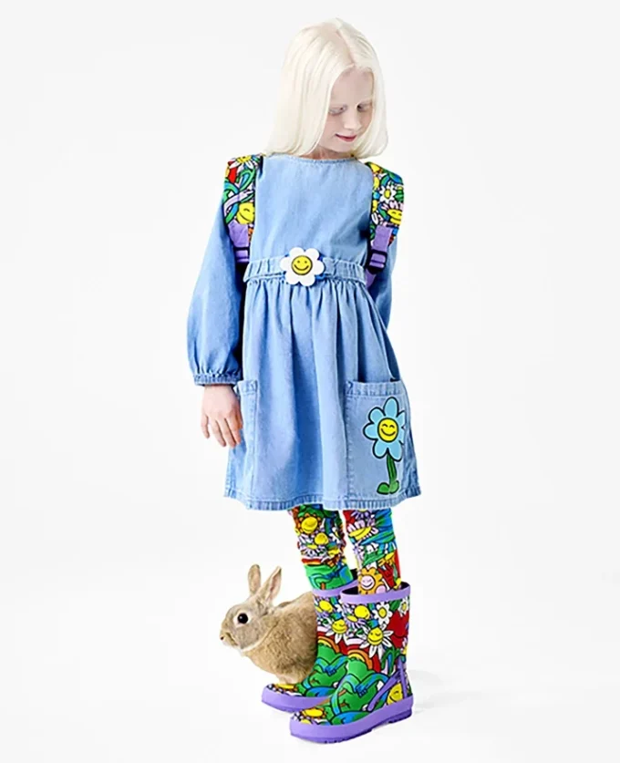 Robe à manches longues avec boucle graphique à fleurs Robe à manches longues avec boucle graphique à fleurs