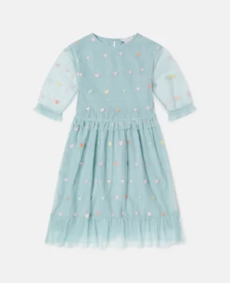 Robe à manches longues brodée d’un cœur Robe à manches longues brodée d’un cœur