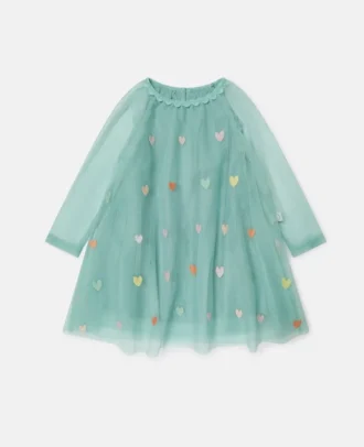 Robe à manches longues brodée d’un cœur Robe à manches longues brodée d’un cœur