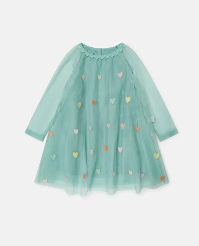 Robe à manches longues brodée d’un cœur Robe à manches longues brodée d’un cœur