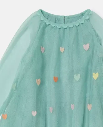 Robe à manches longues brodée d’un cœur Robe à manches longues brodée d’un cœur